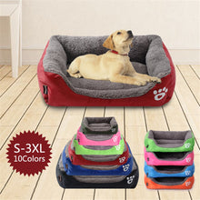 Charger l'image dans la galerie, S-3XL Fleece Dog Bed Paw Pattren Waterproof Bottom Pet Sofa Mat Warm Dog Beds For Large Dogs Dropshipping cama perro