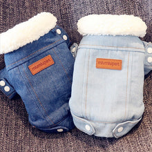Charger l'image dans la galerie, Luxury Winter Dog Jacket Puppy Dog Clothes Pet Outfits Dog Denim Coat Jeans Costume Chihuahua Poodle Bichon Pet Clothing 35S1